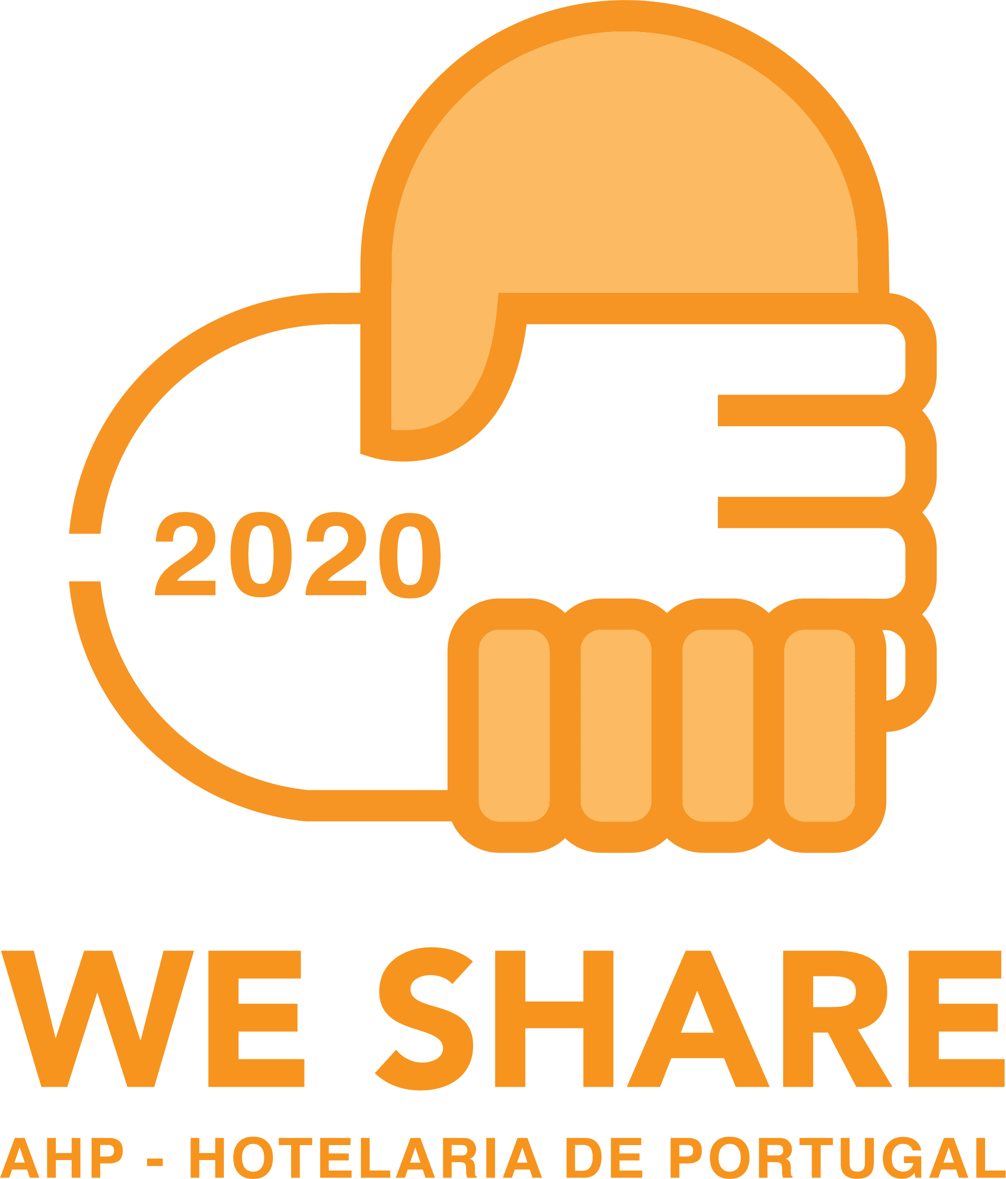 Un logo orange représentant une main tenant un cœur avec l'inscription 